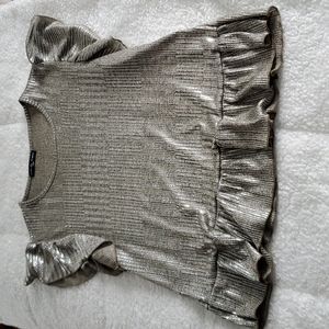 Metallic Flutter Sleeve Top